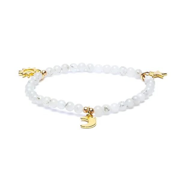 Edelsteen Armband maansteen Sterren - Maan - Zon Bedels