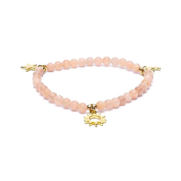 Edelsteen Armband zonnesteen Sterren - Maan - Zon Bedels